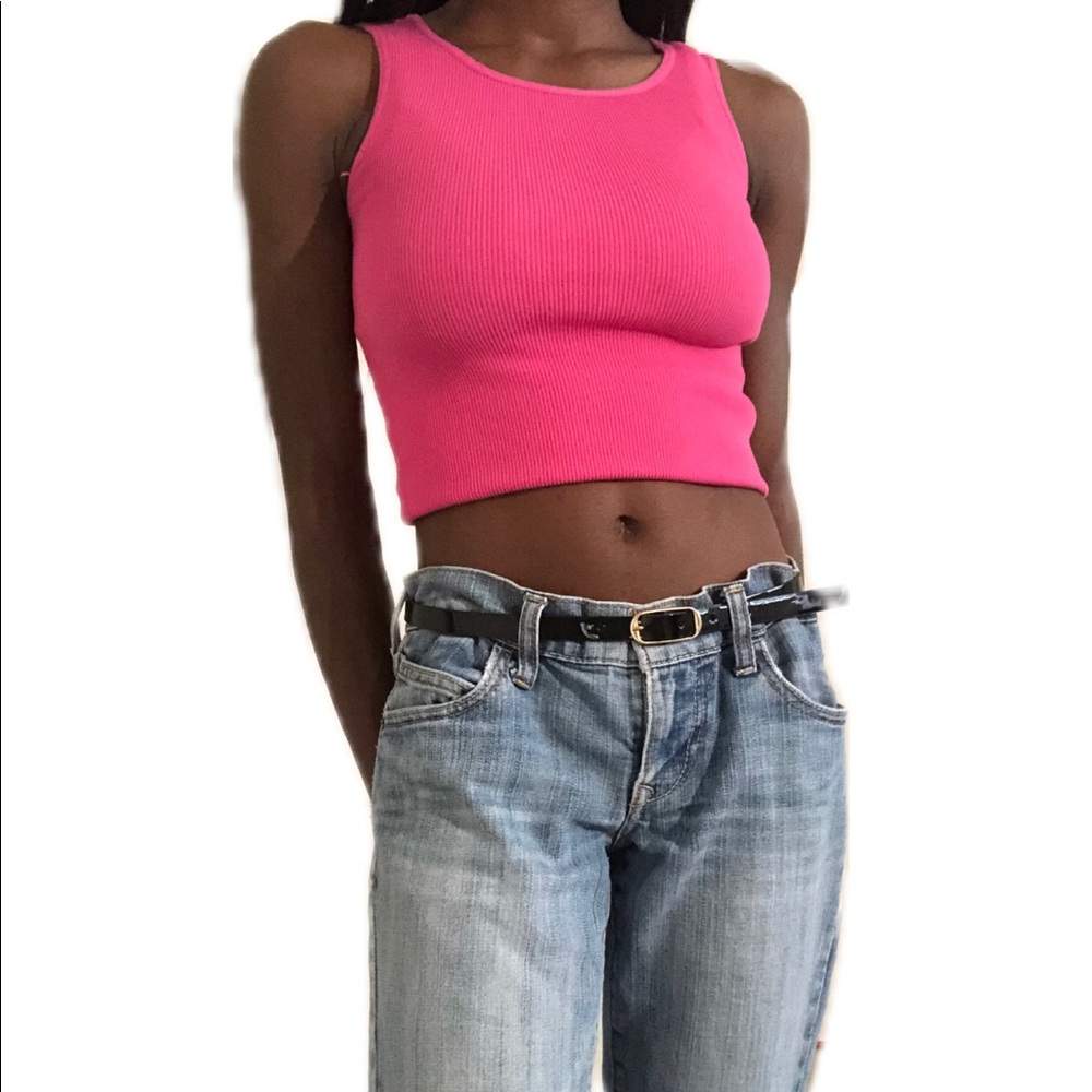 Pink Ribbed Tank